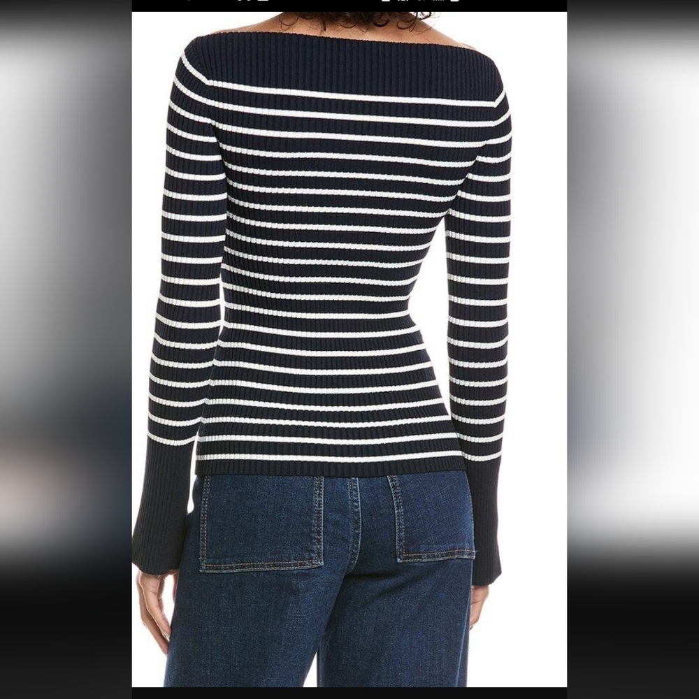 NWOT A.L.C. ANYA RIBBED STRIPE BOAT-NECK TOP /SWEATER/ - Picture 6 of 16